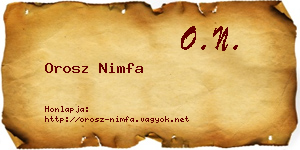 Orosz Nimfa névjegykártya